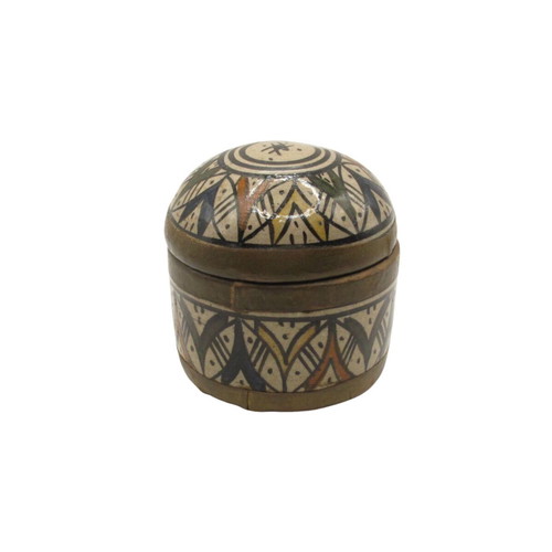 Vintage Moroccan ceramic box with lid like new