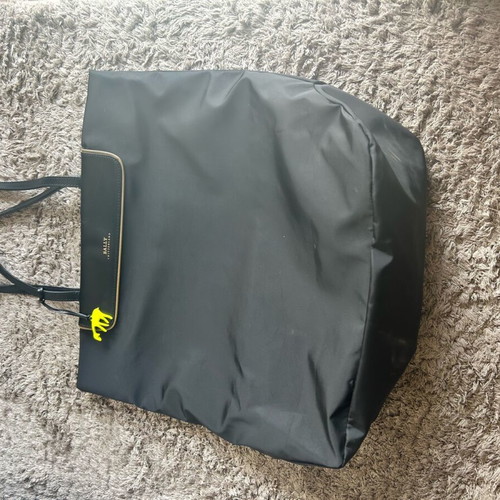 Bally nylon black shoulder tote bag like new with leather handles