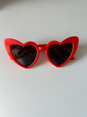 Heart-shaped glasses like new, red