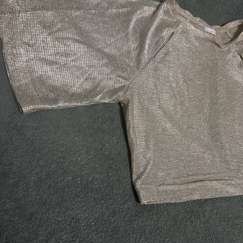 Zara blouse with cutouts like new, gold