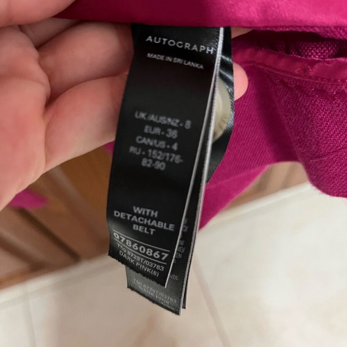 Linen jacket fuchsia with belt like new Marks & Spencer