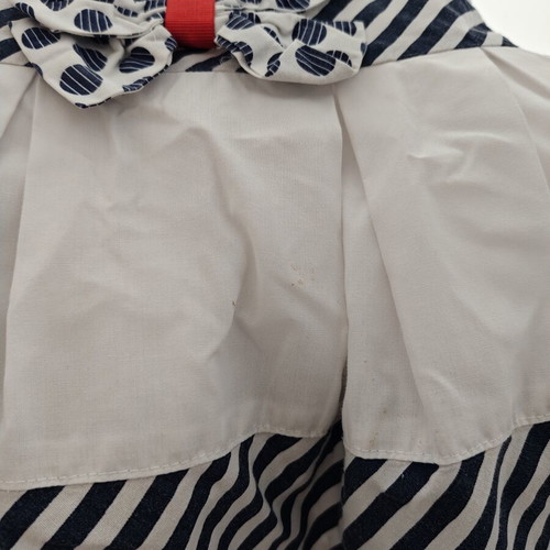 Matoufrance dress used, size 104 cm, white and blue