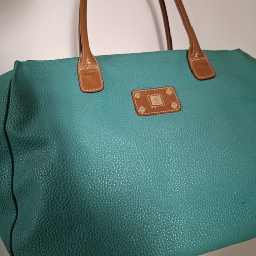 KEM leather shoulder bag, turquoise