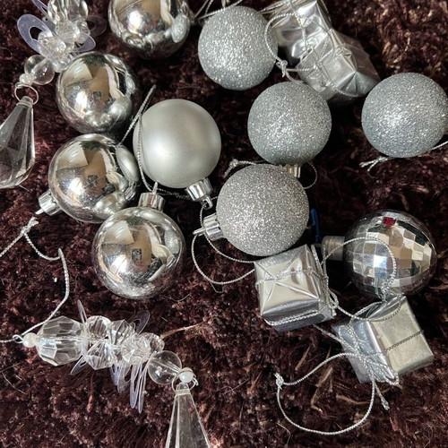 Paperchase London set of 20 used silver Christmas tree decorations