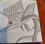 Fish coloring book used
