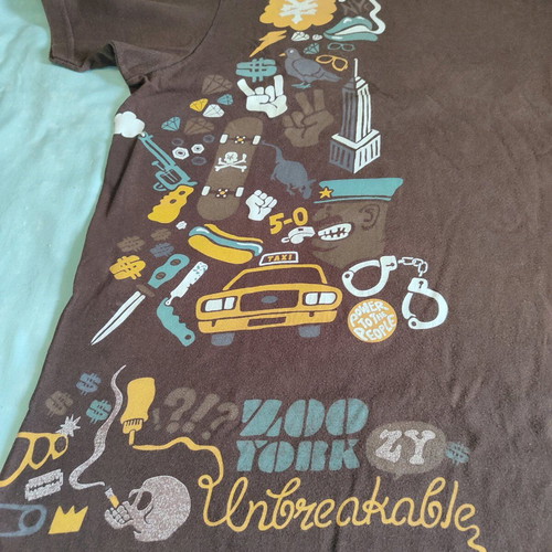 T-shirt Zoo York 00s genuine used, size Large, brown