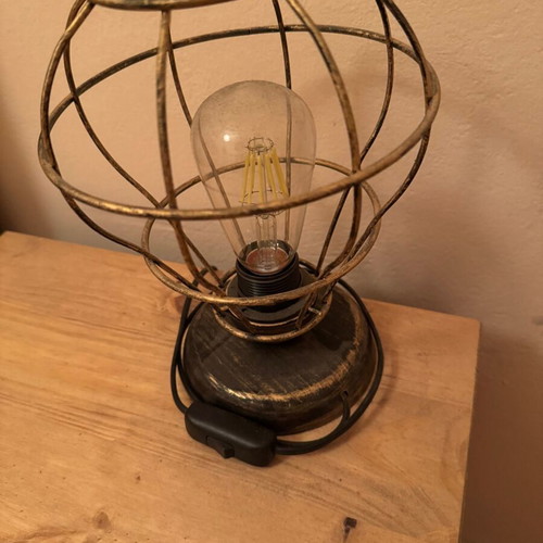 Table lamp like new industrial style with plastic base