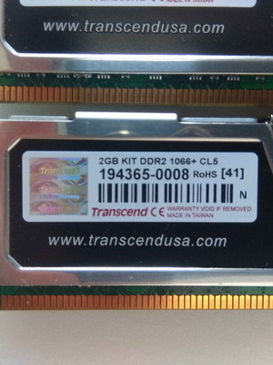 4x1GB DDR2 1066MHz Transcend Axe