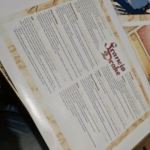 Francis Drake board game like new, French edition with English rulebook