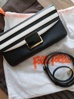 Folli Follie leather crossbody bag, black and white