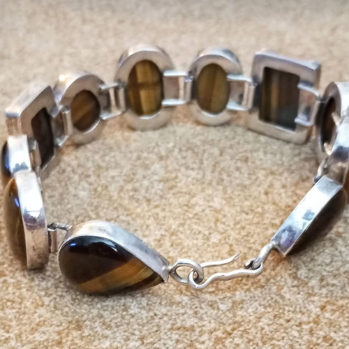 Silver bracelet 925 with tiger's eye like new