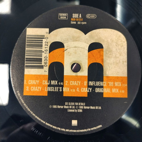 Mark Morrison Crazy 12'' Vinyl Maxi Single used, 1996 Europe