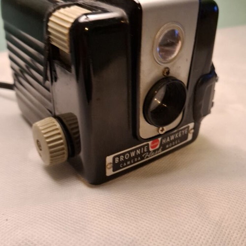 Handmade lamp from vintage Kodak Brownie Hawkeye camera