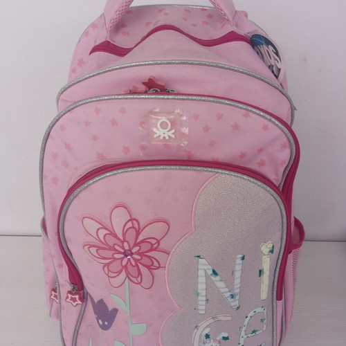 Benetton School Backpack Trolley for Elementary New Pink