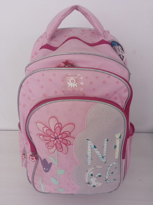 Benetton School Backpack Trolley for Elementary New Pink