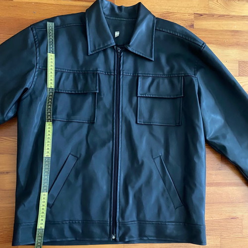 Leather jacket black large vintage used
