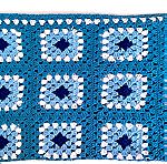  Πλεκτή Χειροποίητη Μάλλινη Κουβέρτα - 'Granny Square' - Hand Knitted Wool Blanket