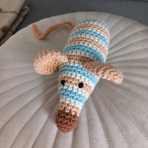 Knitted mouse doll 20 cm new, cotton yarn