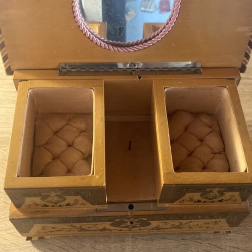 Wooden jewelry box used with music mechanism and unique design