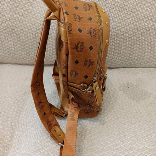Mcm backpack authentic with studs used, brown