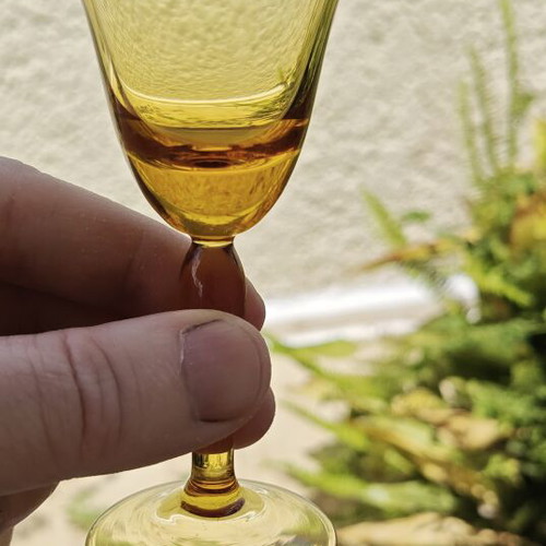Vintage set of 5 colored liqueur glasses like new