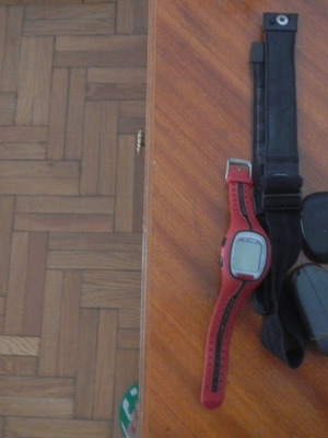 Polar watch with heart rate monitor for calories, distance, and speed tracking
