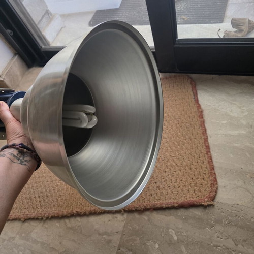 Metal ceiling light used, industrial design, 26cm diameter
