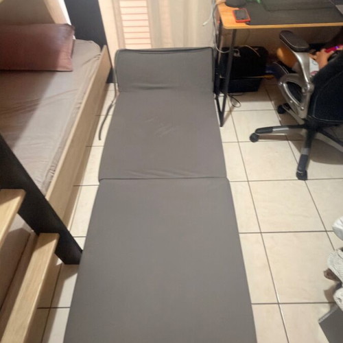 Foldable sofa bed, dark grey, 60x70x41 cm
