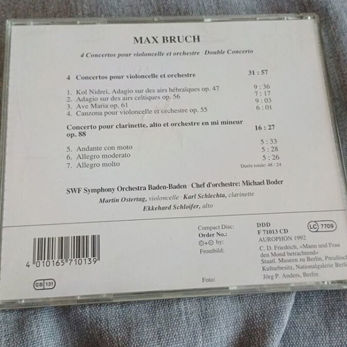 Max Bruch CD works for cello and orchestra used, classical music