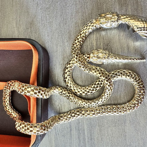 Gold metal necklace Roberto Gavalli design like new
