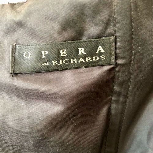 Opera by Richards embroidered velvet evening dress like new, black and beige