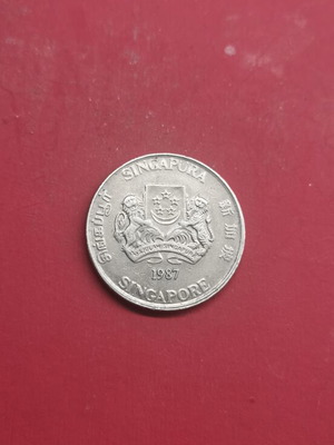 Singapore 20 Cents Coin 1987 used