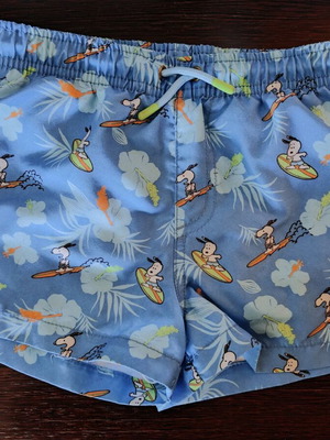 Peanuts Snoopy swim shorts Zara like new, age 6-7, blue
