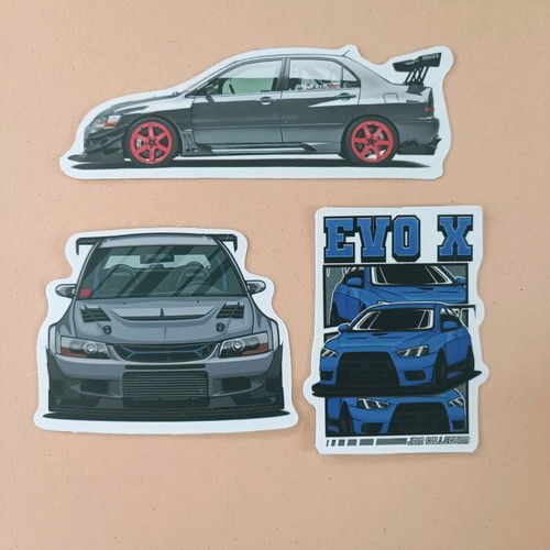 Mitsubishi Lancer Evo Stickers set of 3
