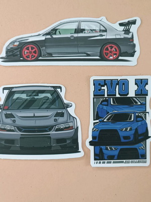 Mitsubishi Lancer Evo Stickers set of 3