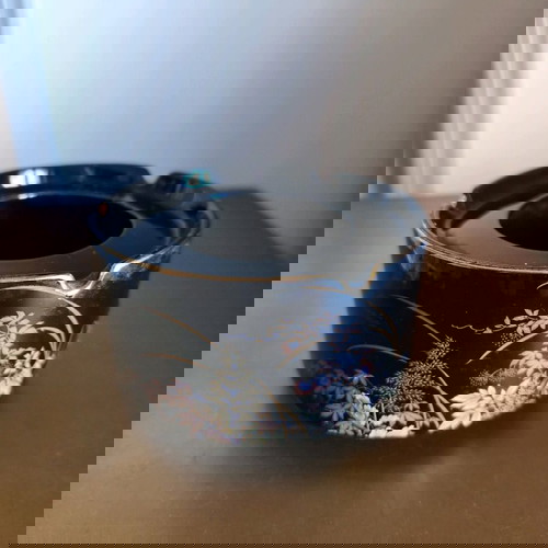 Ιαπωνικό τασάκι Shibata από μαύρη πορσελάνη σαν καινούργιο