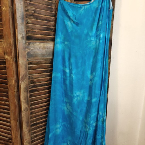 Maxi dress one shoulder blue size L like new
