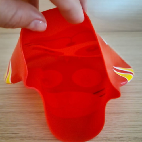 Children's Waterproof Silicone Swimming Cap with Red Cat Design like new