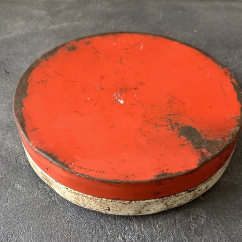 Vintage round tin box used