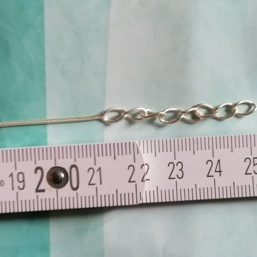 Silver 925 anklet with chain and red beads new