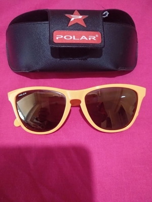 Polar sunglasses orange like new unisex with case