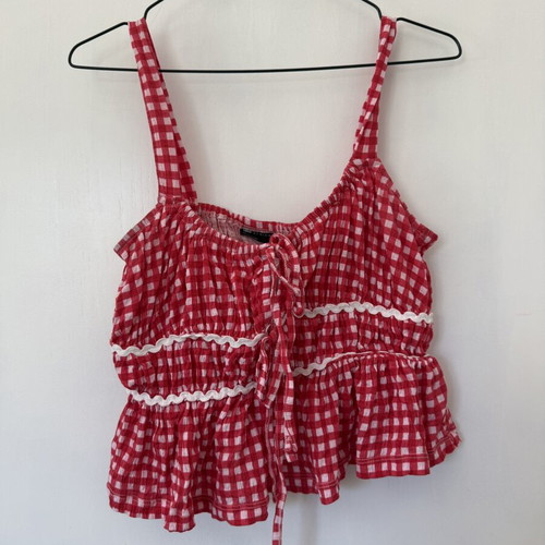 Asos Gingham Picnic Top like new, red and white summer style