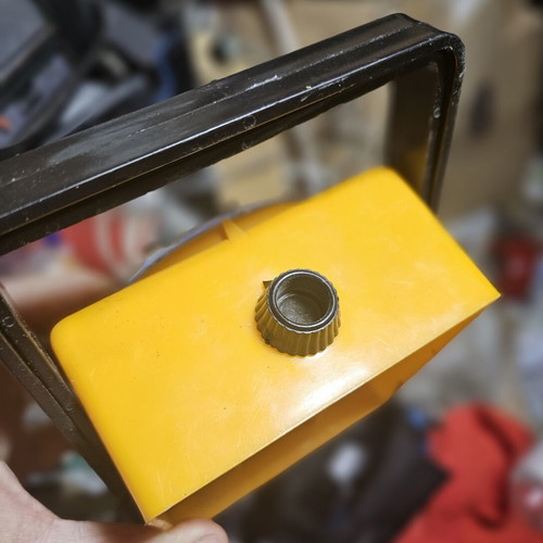 Vintage work safety lamp with two scales and carrying handle