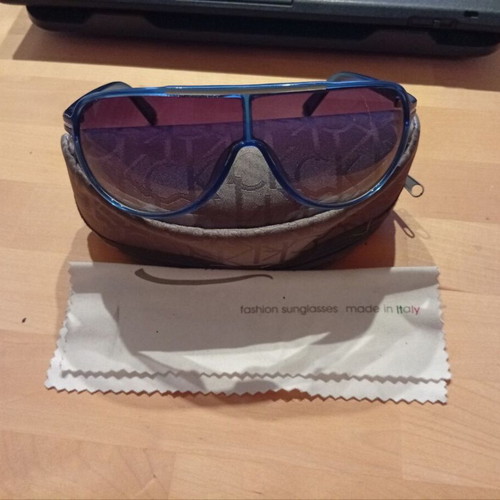 Calvin Klein sunglasses used, size S, blue, with case and cleaning cloth