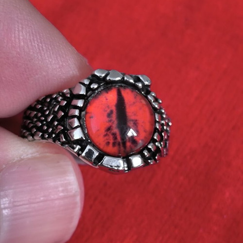 Dragon Eye Ring Red Gothic Fantasy Adjustable New