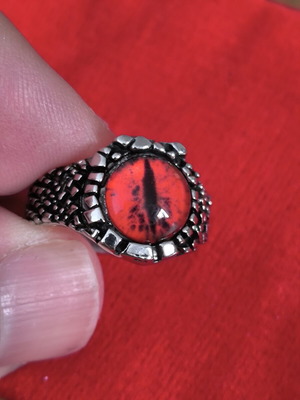 Dragon Eye Ring Red Gothic Fantasy Adjustable New
