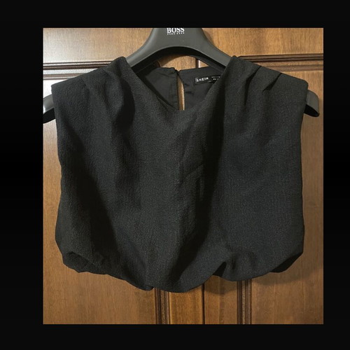 Top and wide-leg pants set black like new