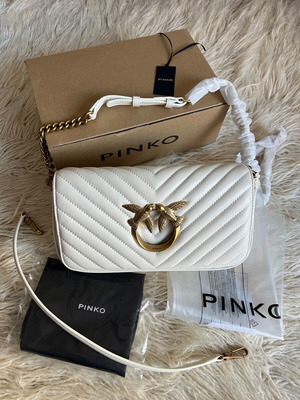 Pinko Crossbody Bag New White Beige