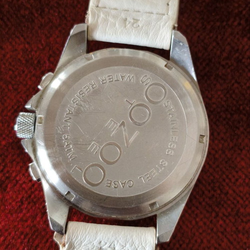 Oozoo Steel Oversized Chronograph 50 mm with Leather Strap used