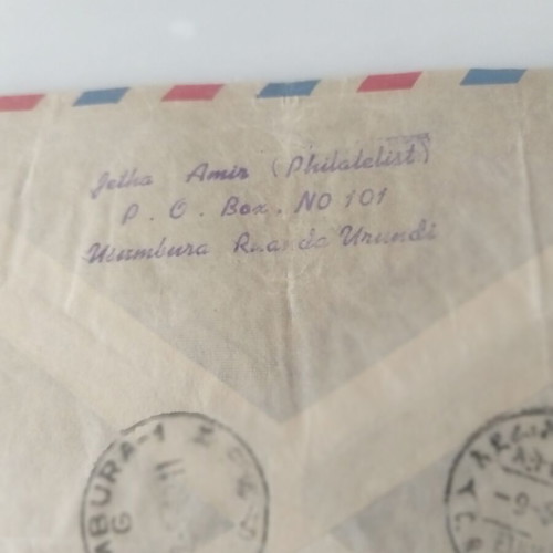 Postwar Airmail Envelope with Thematic Animal Stamps 1945 used